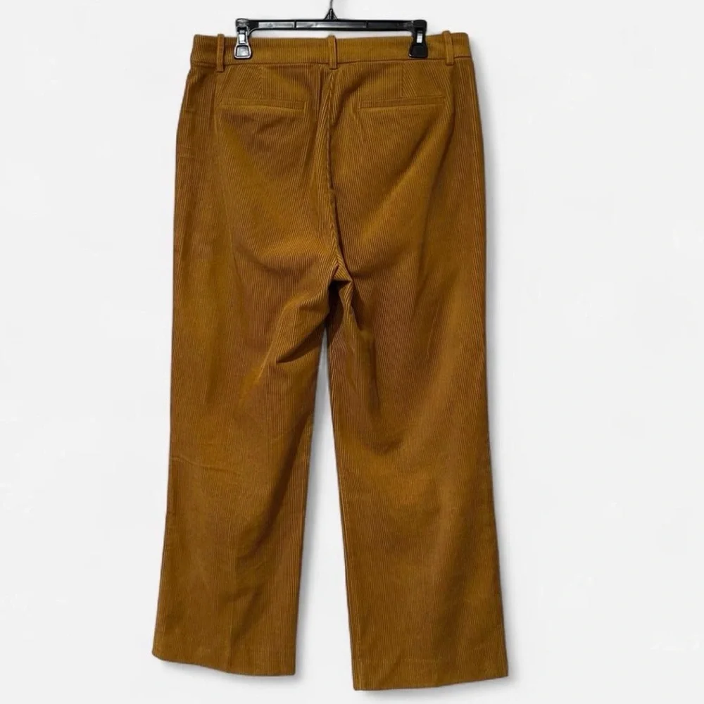 J. Crew Wide Leg Corduroy Pants Size 12 High Rise GoldeBrown Mustard Boho Retro